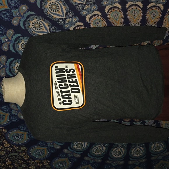 Hunt camp brand long sleeve t-shirt med - Picture 1 of 7